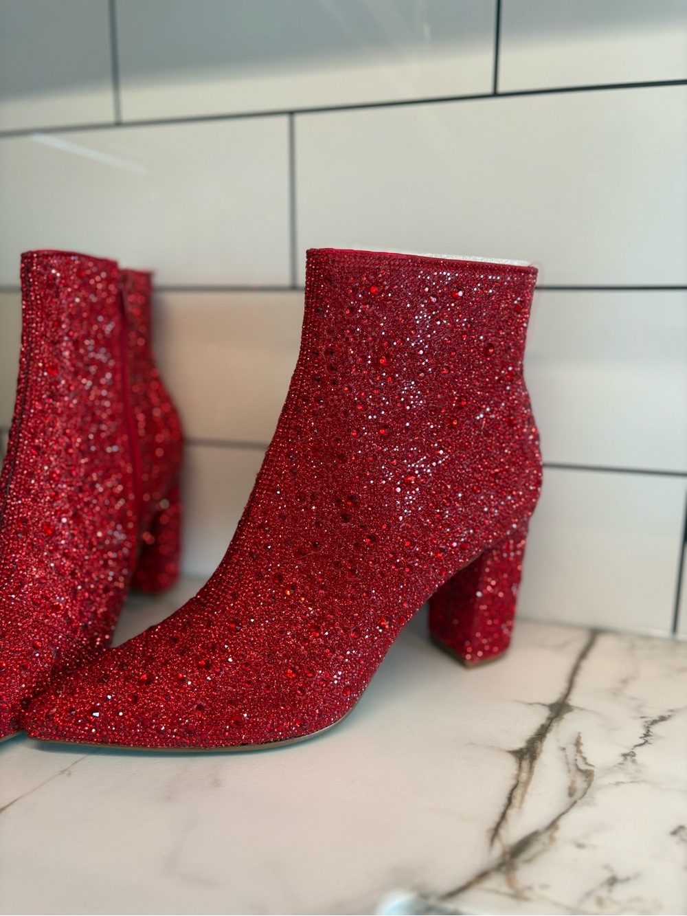 Betsy Johnson Cady Rhinestone Booties - Picture 2 of 8